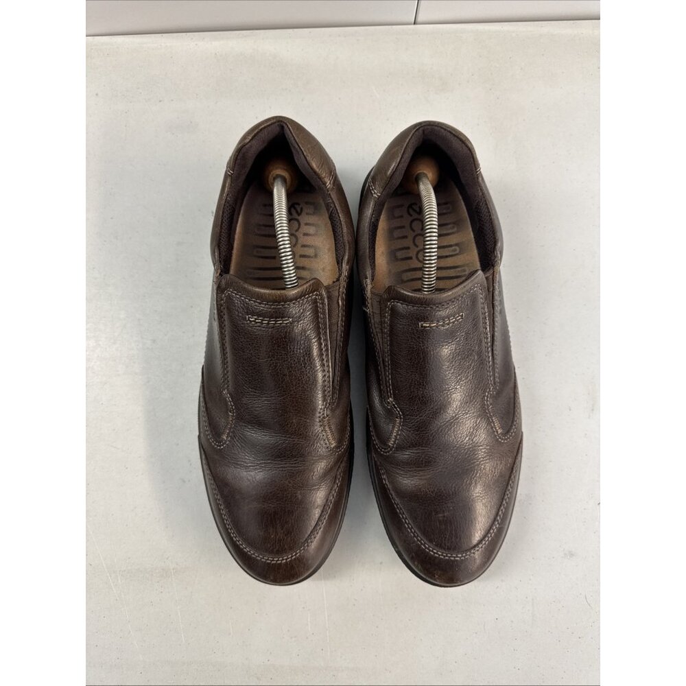 ECCO Brown Leather Slide On Casual Shoes Size EUR 47 US 13 - Picture 3 of 8